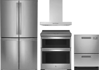 4 Piece Package Includes Refrigerator, Range, Hood And Dishwasher